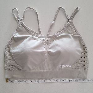 Gymshark Large Energy + Seamless Sports Bra, Pebble White/Grey